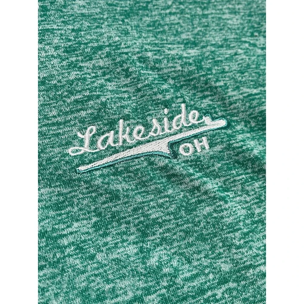 Vintage Lakeside Ohio Quarter Zip Green Heathered Size XL Jacket